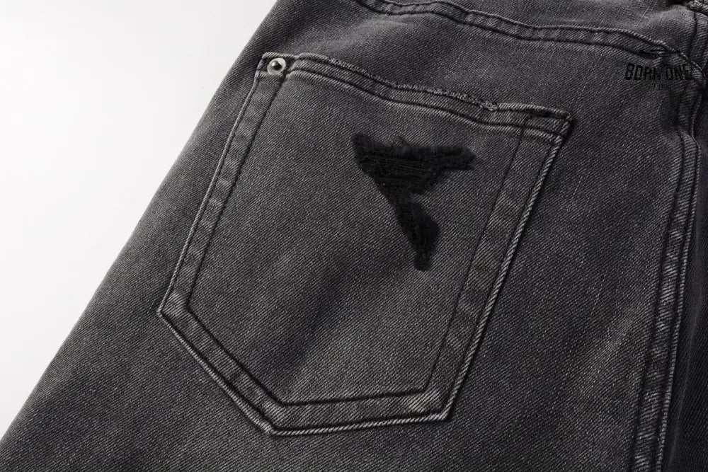 Calça Jeans Ksubi Cinza Patches Destroyed