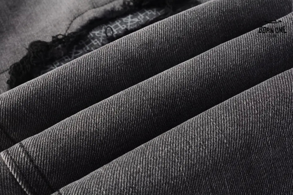 Calça Jeans Ksubi Cinza Patches Destroyed