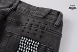 Calça Jeans Ksubi Cinza Patches Destroyed
