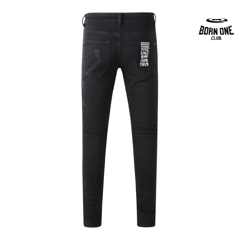 Calça Jeans Ksubi Preta Rasgos Finos