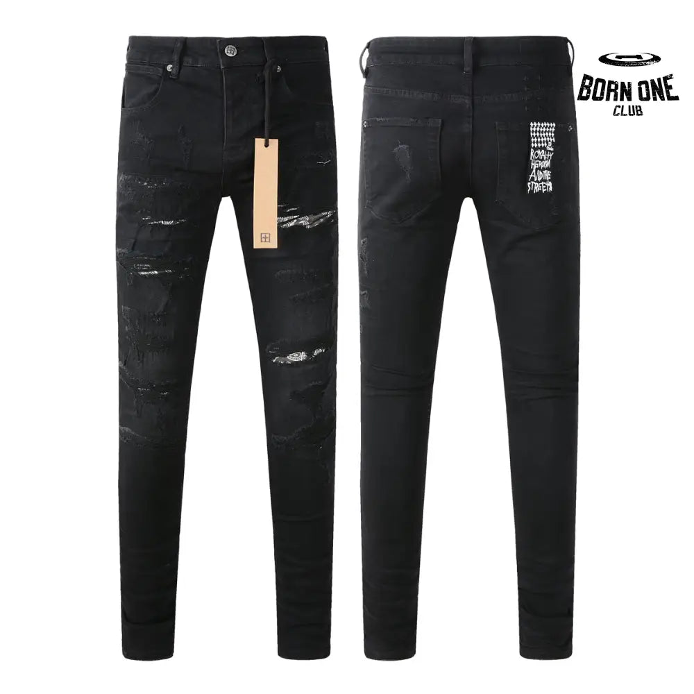 Calça Jeans Ksubi Preta Rasgos Finos