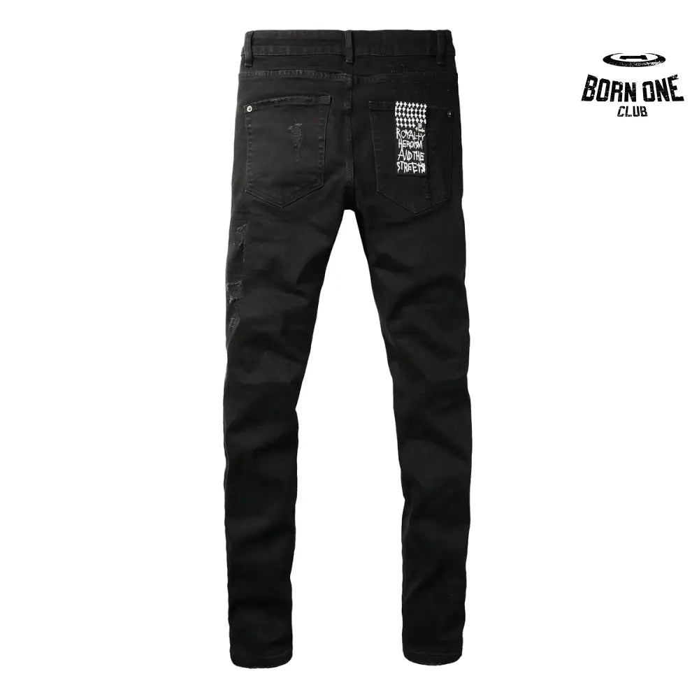 Calça Jeans Ksubi Preta Rasgos Finos