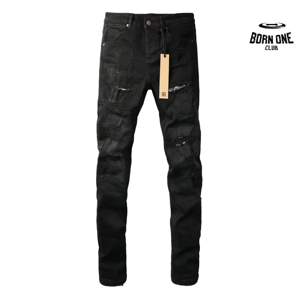 Calça Jeans Ksubi Preta Rasgos Finos