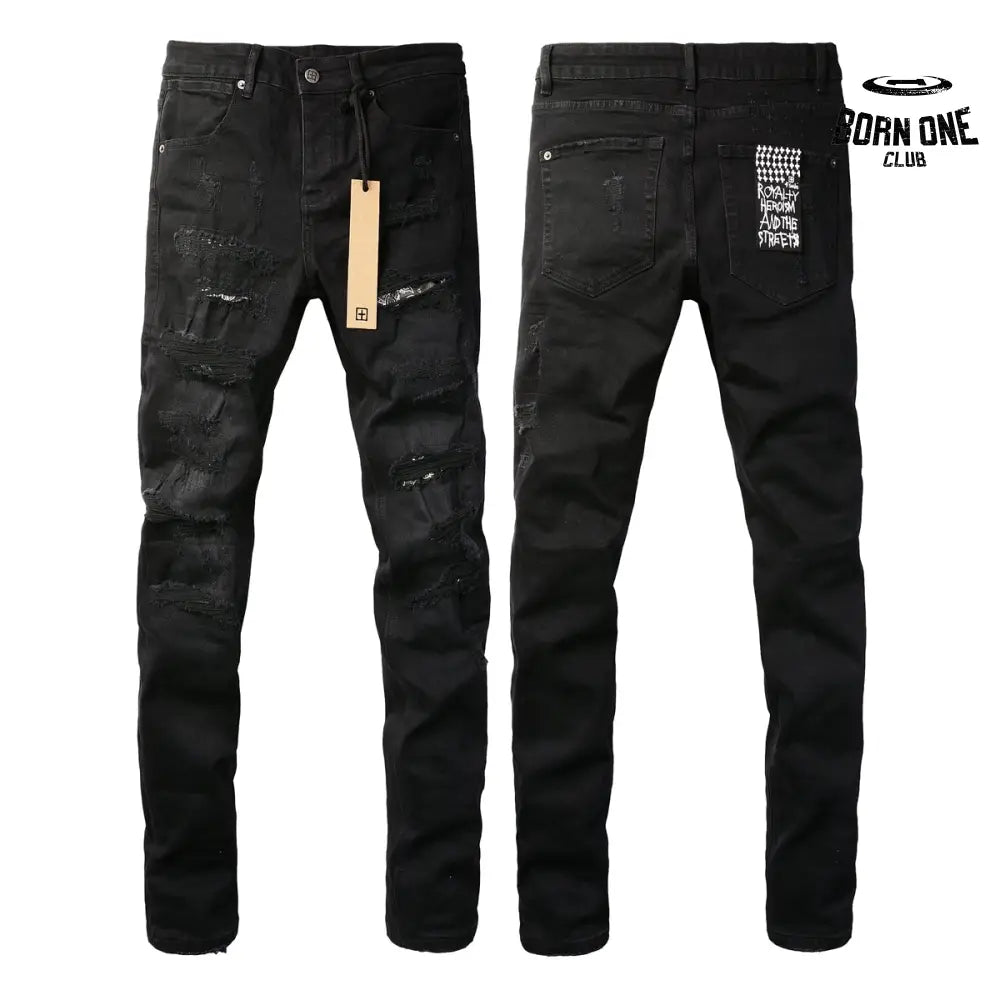 Calça Jeans Ksubi Preta Rasgos Finos