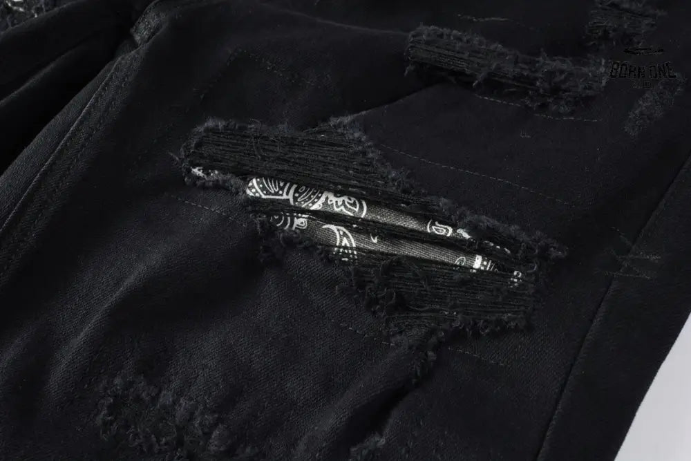 Calça Jeans Ksubi Preta Rasgos Finos