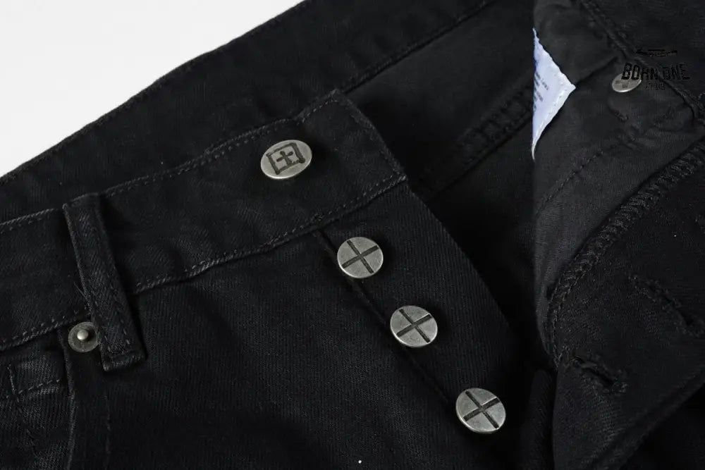Calça Jeans Ksubi Preta Rasgos Finos