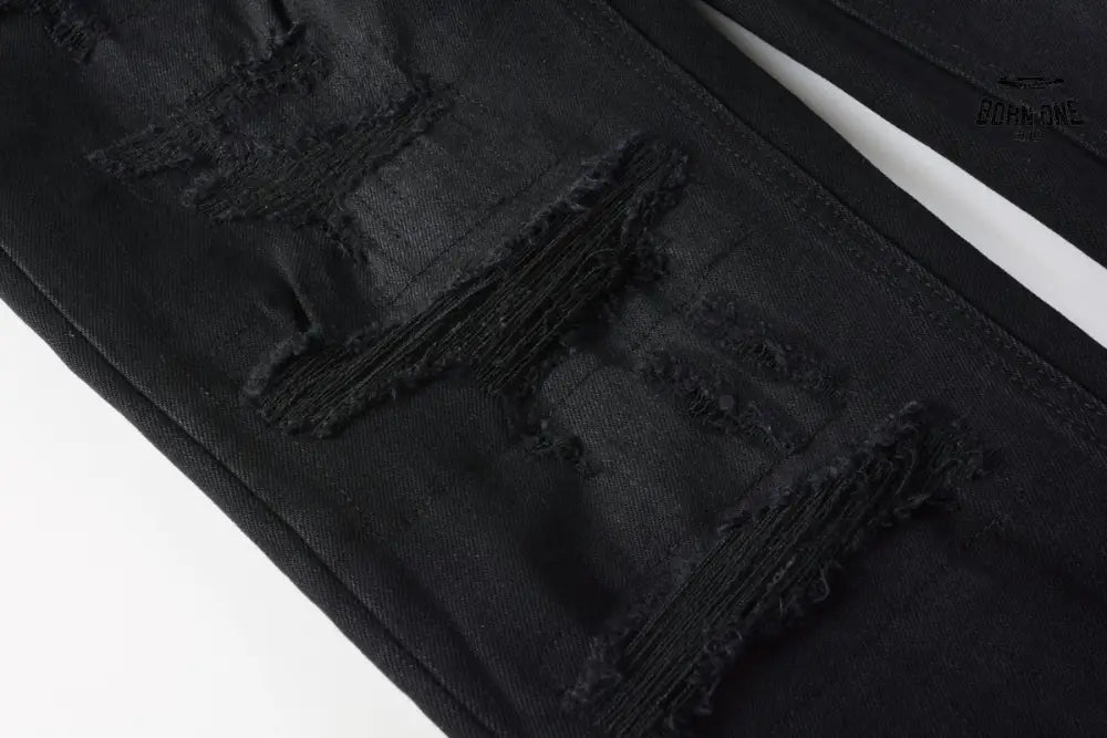 Calça Jeans Ksubi Preta Rasgos Finos