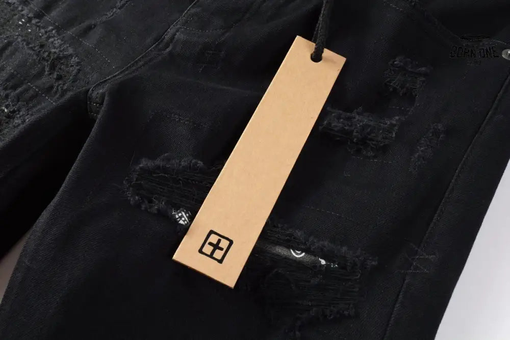 Calça Jeans Ksubi Preta Rasgos Finos