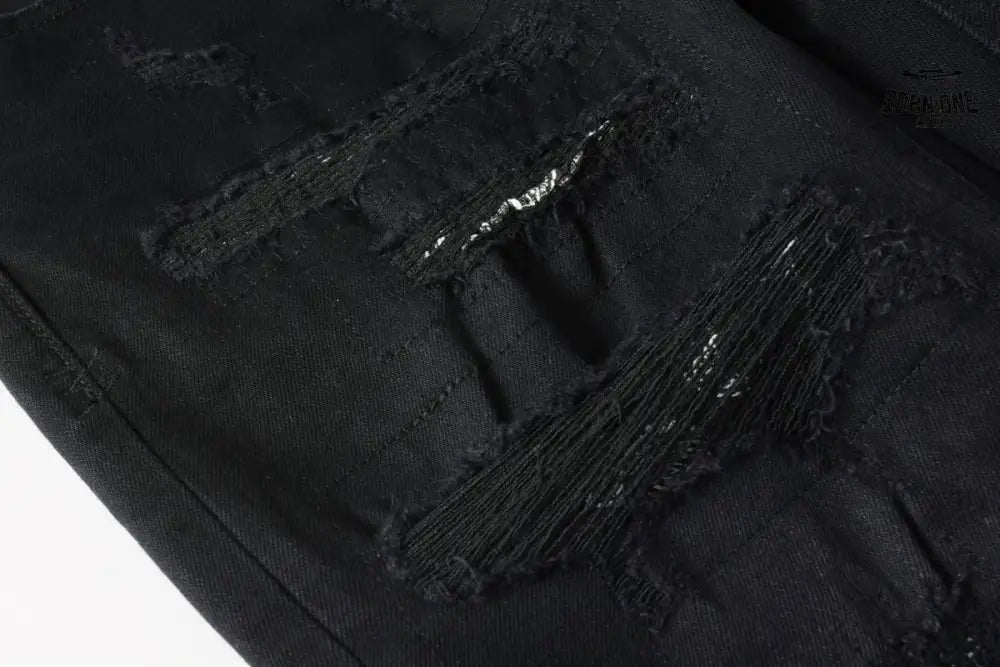 Calça Jeans Ksubi Preta Rasgos Finos
