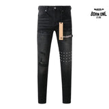 Calça Jeans Ksubi Preta Lavada Logo Pintado