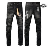 Calça Jeans Ksubi Preta Lavada Logo Pintado