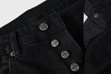 Calça Jeans Ksubi Preta Lavada Logo Pintado