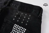 Calça Jeans Ksubi Preta Lavada Logo Pintado