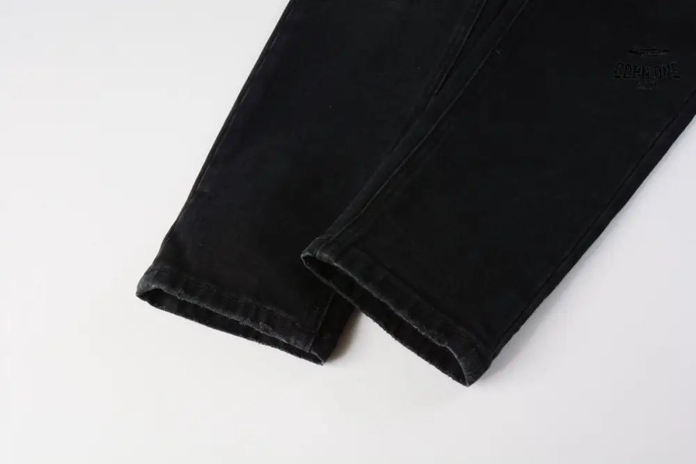 Calça Jeans Ksubi Preta Lavada Logo Pintado