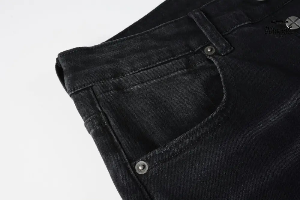 Calça Jeans Ksubi Preta Lavada Logo Pintado