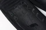 Calça Jeans Ksubi Preta Lavada Logo Pintado