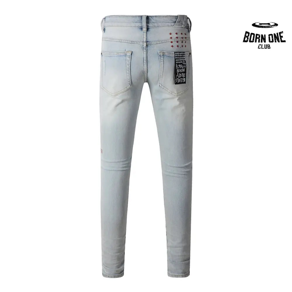 Calça Jeans Ksubi Azul Claro Patch Leão Vermelho