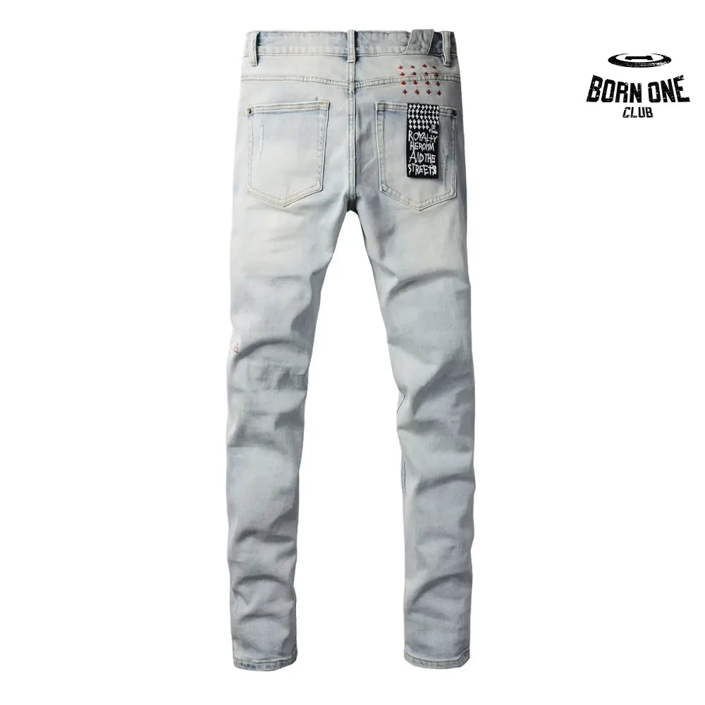 Calça Jeans Ksubi Azul Claro Patch Leão Vermelho