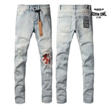 Calça Jeans Ksubi Azul Claro Patch Leão Vermelho