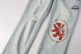 Calça Jeans Ksubi Azul Claro Patch Leão Vermelho