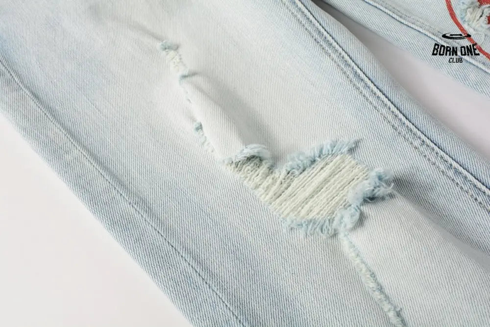Calça Jeans Ksubi Azul Claro Patch Leão Vermelho