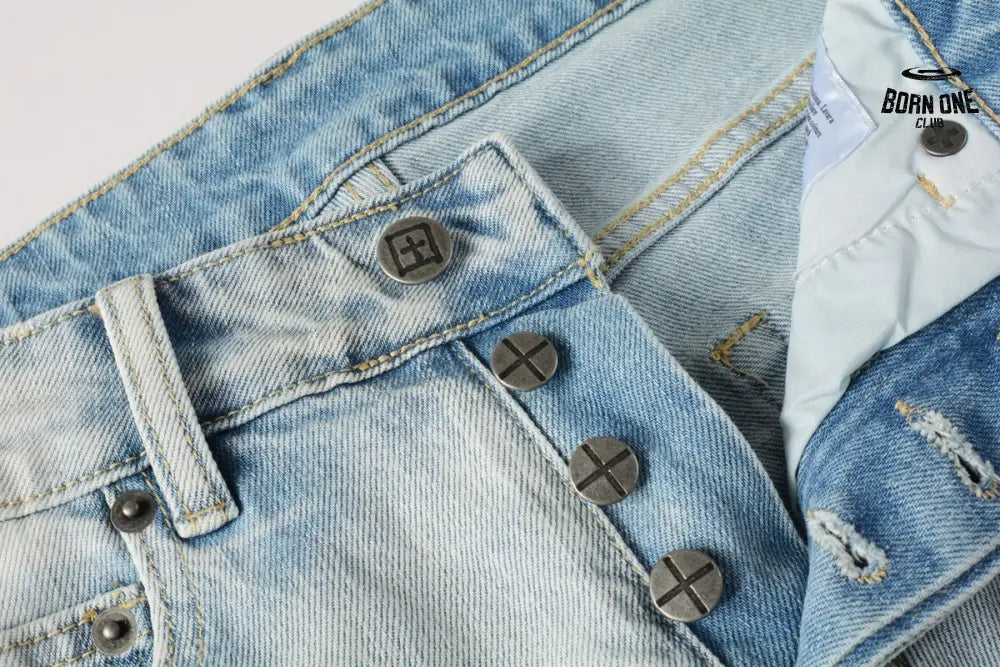 Calça Jeans Ksubi Azul Claro Patch Leão Vermelho