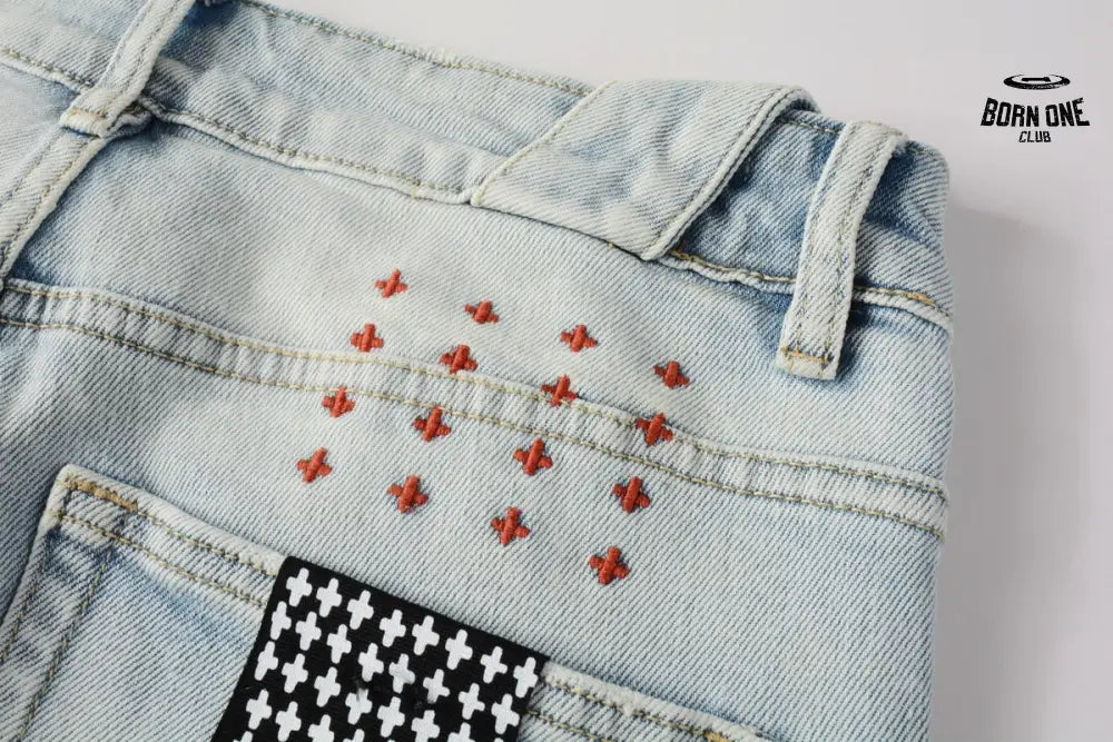 Calça Jeans Ksubi Azul Claro Patch Leão Vermelho