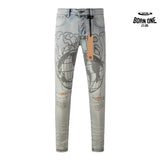Calça Jeans Ksubi Off White Globo Bordado