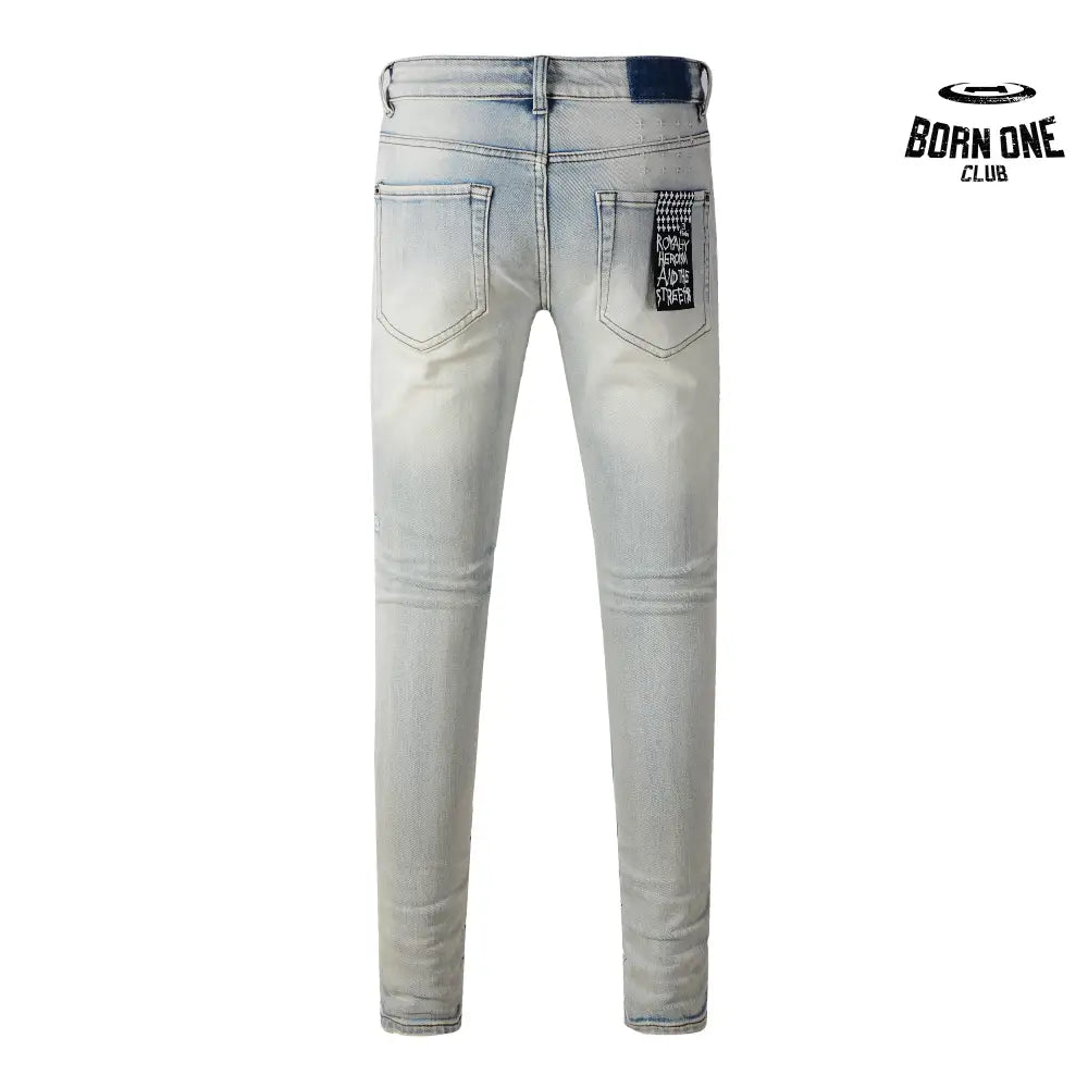 Calça Jeans Ksubi Off White Globo Bordado
