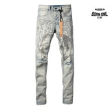 Calça Jeans Ksubi Off White Globo Bordado