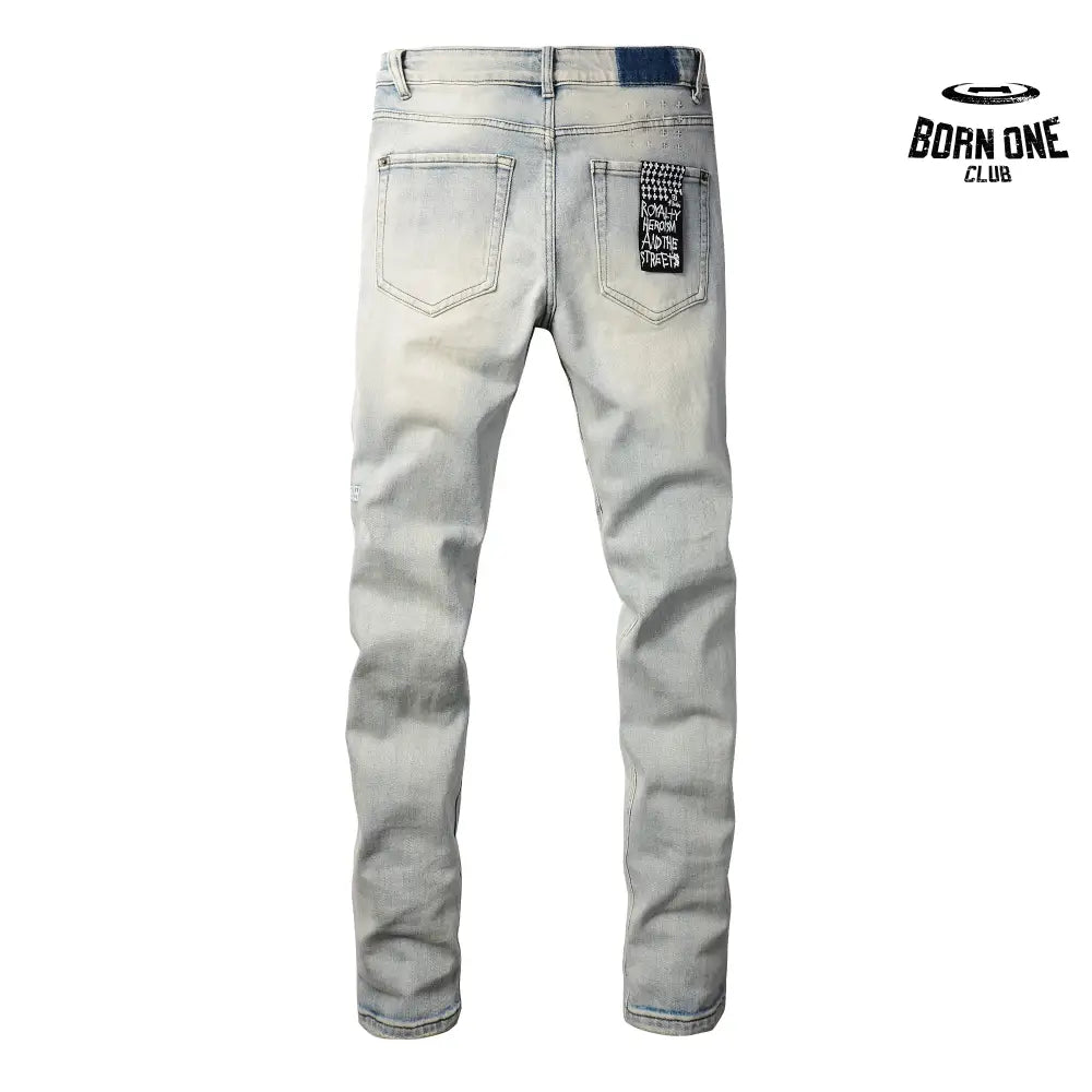 Calça Jeans Ksubi Off White Globo Bordado