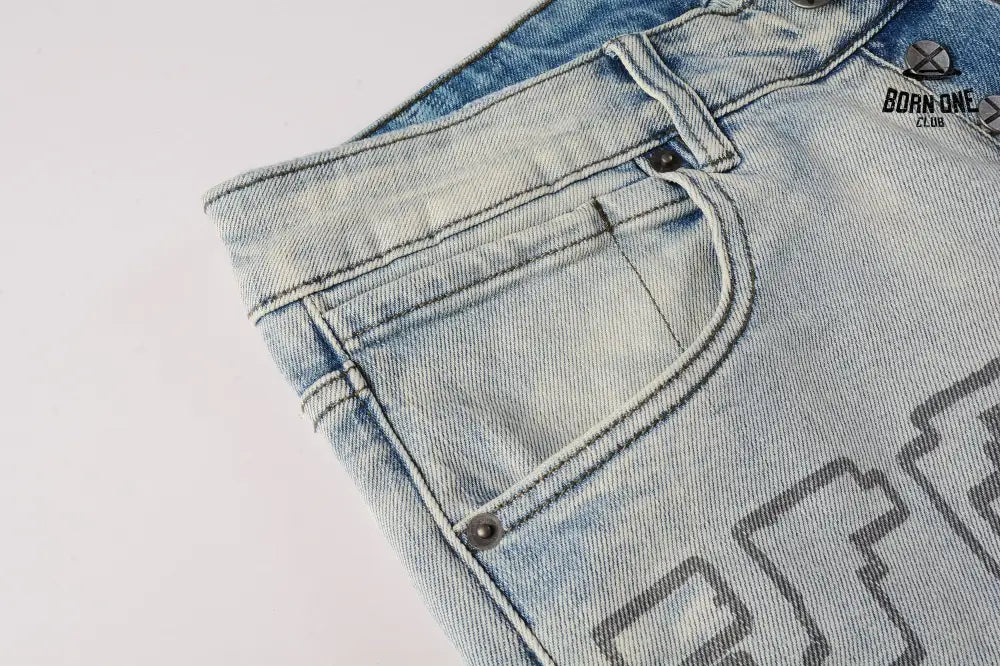 Calça Jeans Ksubi Off White Globo Bordado