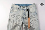 Calça Jeans Ksubi Off White Globo Bordado