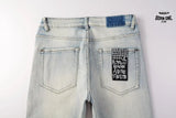 Calça Jeans Ksubi Off White Globo Bordado