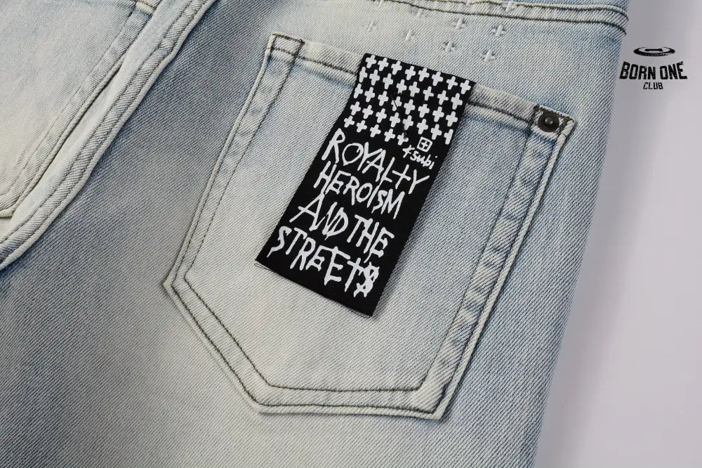 Calça Jeans Ksubi Off White Globo Bordado