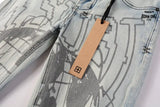 Calça Jeans Ksubi Off White Globo Bordado