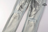 Calça Jeans Ksubi Off White Globo Bordado