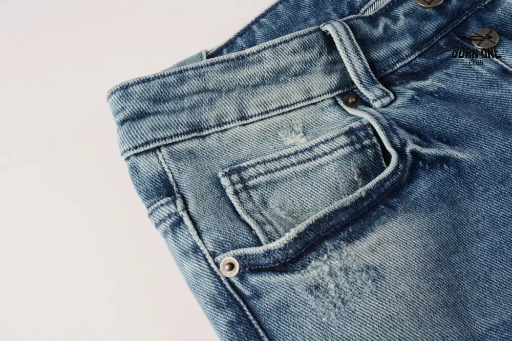Calça Jeans Ksubi Azul Médio Patches Destroyed