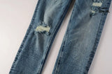 Calça Jeans Ksubi Azul Médio Patches Destroyed