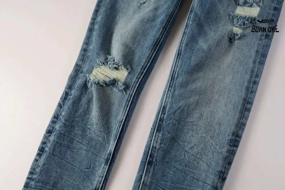 Calça Jeans Ksubi Azul Médio Patches Destroyed