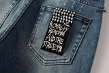 Calça Jeans Ksubi Azul Médio Patches Destroyed