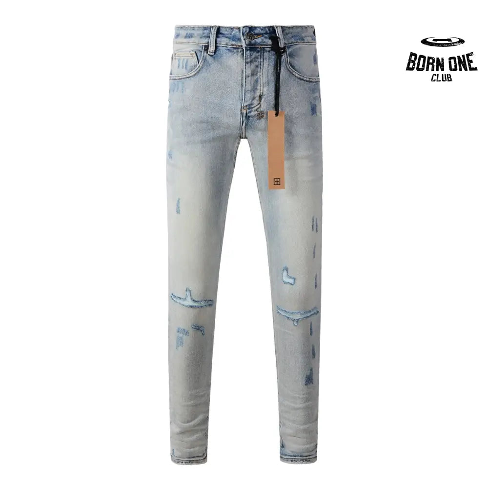 Calça Jeans Ksubi Azul Claro Destroyed Azul