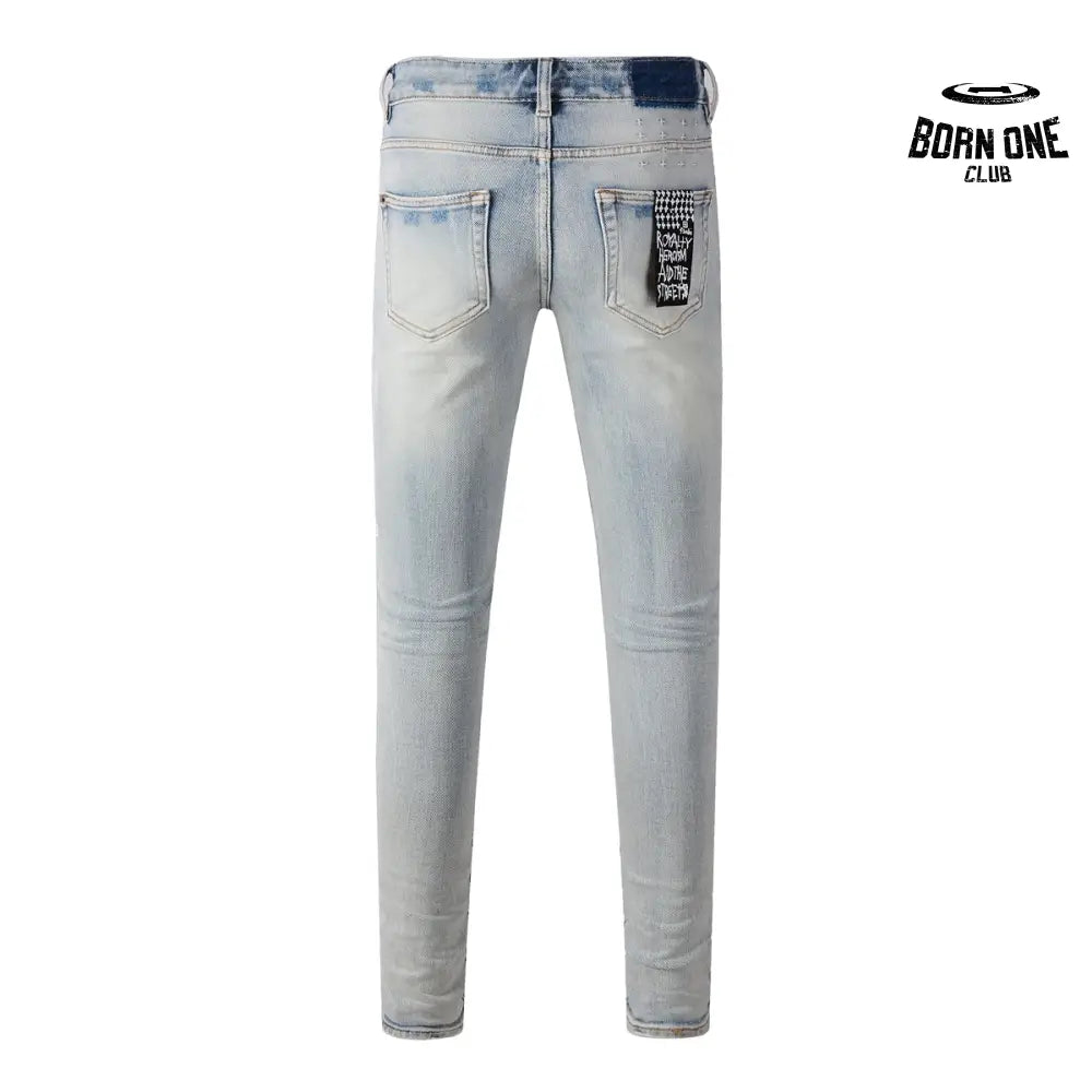 Calça Jeans Ksubi Azul Claro Destroyed Azul
