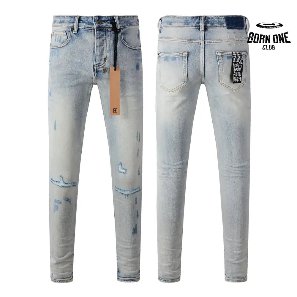 Calça Jeans Ksubi Azul Claro Destroyed Azul