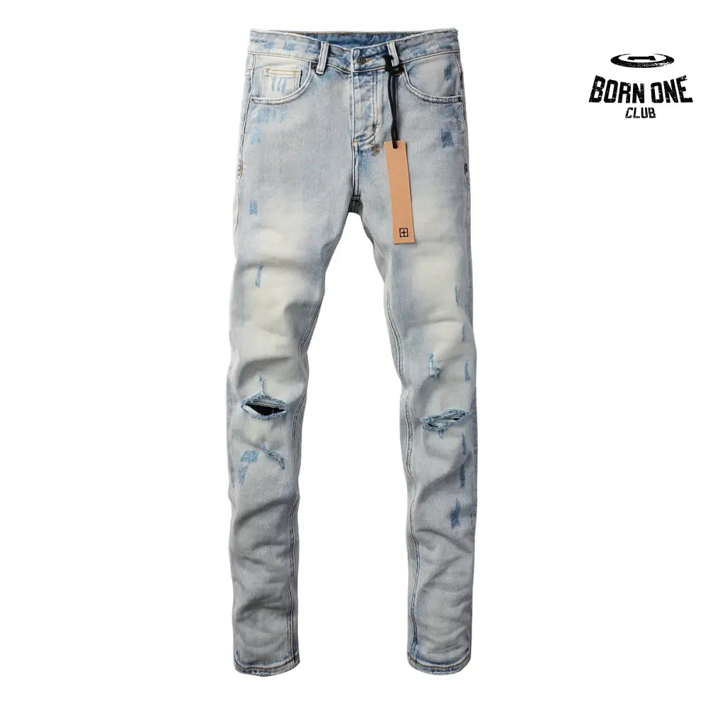 Calça Jeans Ksubi Azul Claro Destroyed Azul
