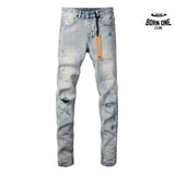 Calça Jeans Ksubi Azul Claro Destroyed Azul