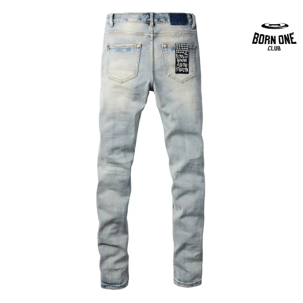 Calça Jeans Ksubi Azul Claro Destroyed Azul