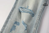 Calça Jeans Ksubi Azul Claro Destroyed Azul