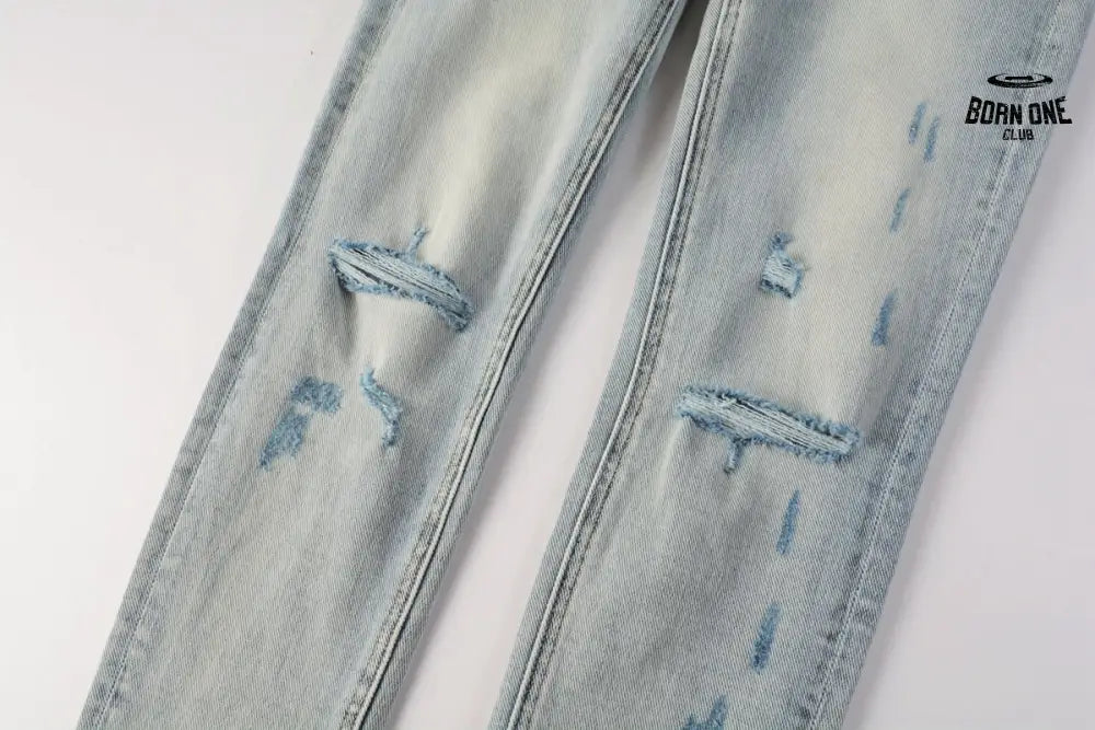 Calça Jeans Ksubi Azul Claro Destroyed Azul