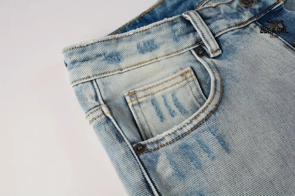 Calça Jeans Ksubi Azul Claro Destroyed Azul